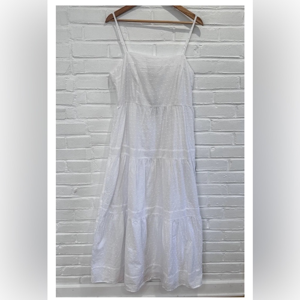 LULUS White Textured Tiered Midi Dress Size XL Resort NWOT NEW